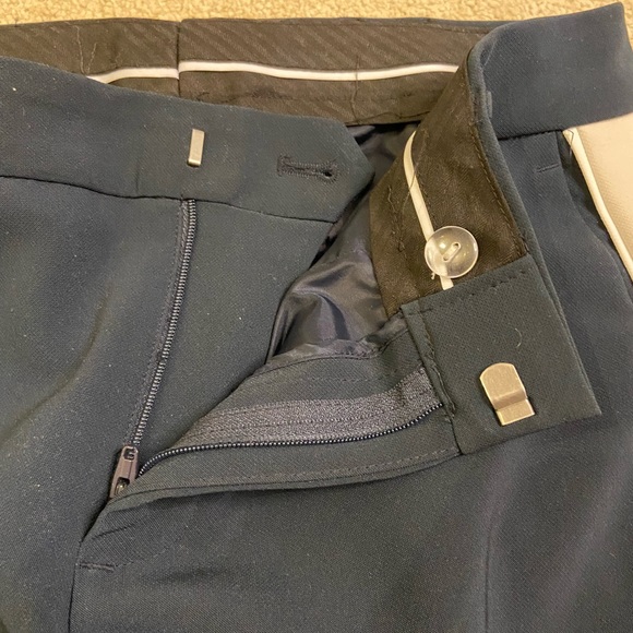 Banana Republic dark blue trousers with cream stripe down the legs - Picture 3 of 4